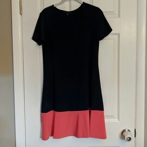 Tiana B Shift Dress Navy & Coral Size M